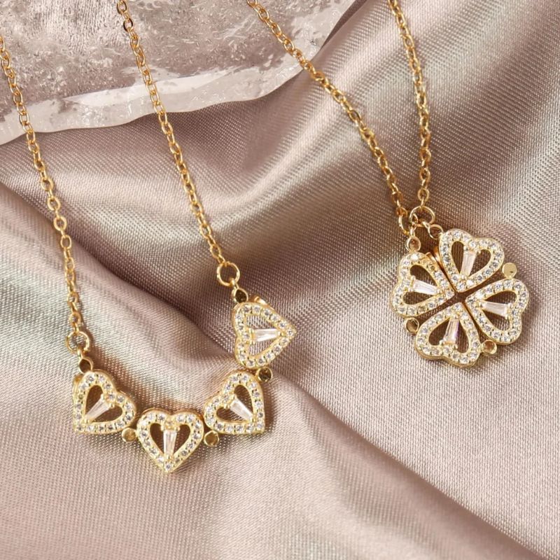 COLLAR 2 EN 1 CORAZON 💕 Y TREBOL 🍀